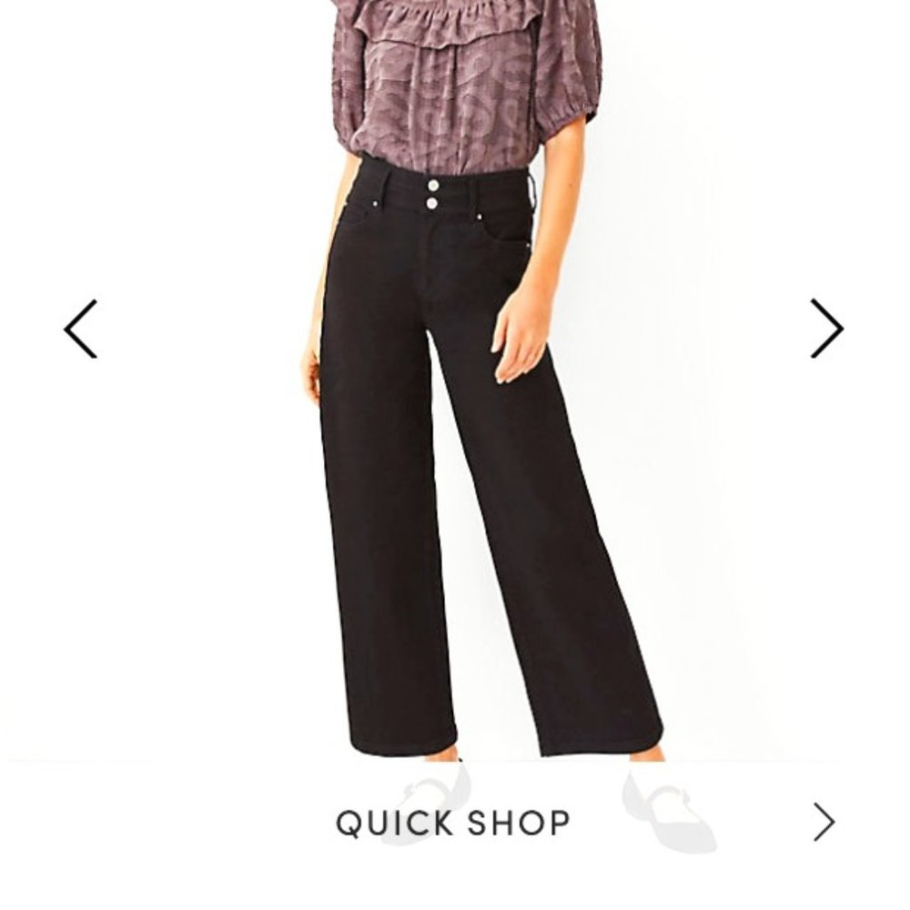 Wide Leg Ankle, High Rise Black Jeans - CUTE!
